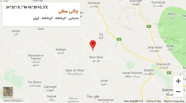 روستای چگنی سفلی بر روی نقشه