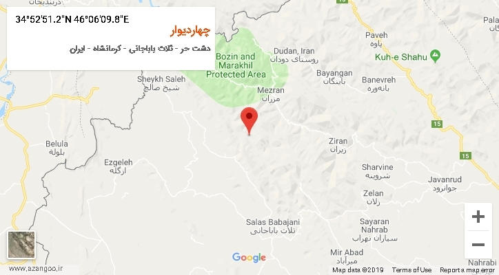 روستای چهاردیوار بر روی نقشه