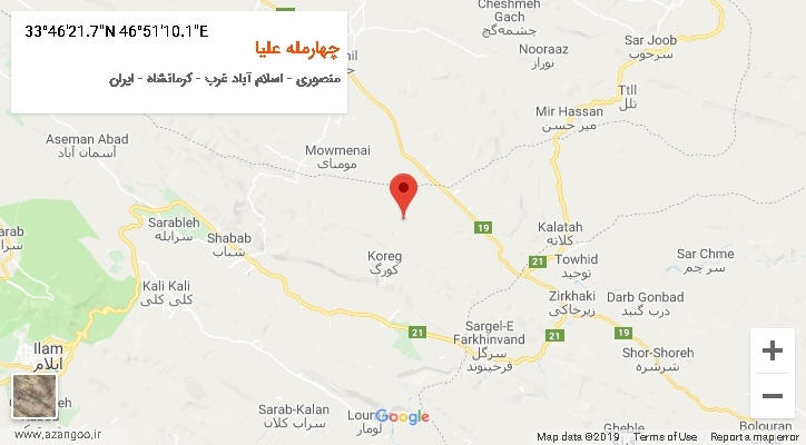 روستای چهارمله علیا بر روی نقشه