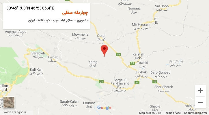 روستای چهارمله سفلی بر روی نقشه