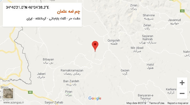 روستای چم لمه عثمان بر روی نقشه