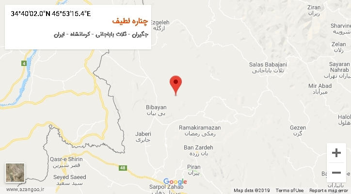 روستای چناره لطیف بر روی نقشه