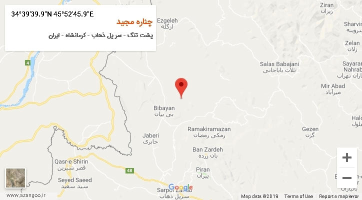 روستای چناره مجید بر روی نقشه