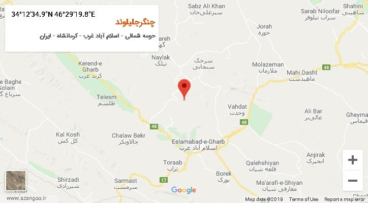 روستای چنگرجلیلوند بر روی نقشه