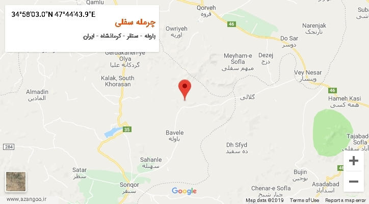 روستای چرمله سفلی بر روی نقشه