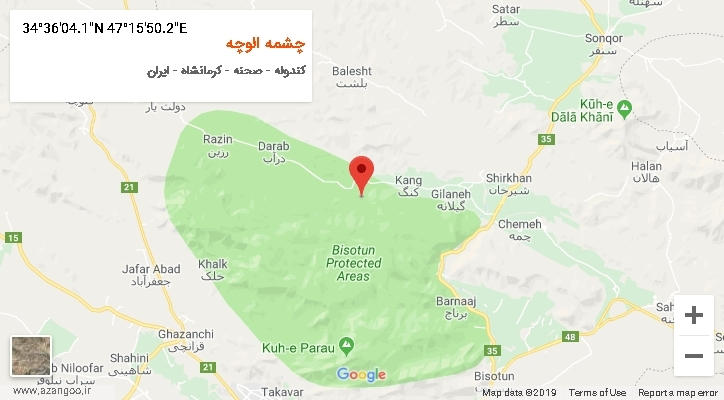 روستای چشمه الوچه بر روی نقشه
