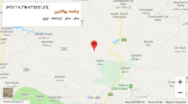 روستای چشمه بهاالدین بر روی نقشه