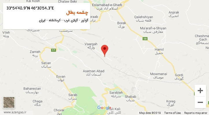 روستای چشمه بطال بر روی نقشه