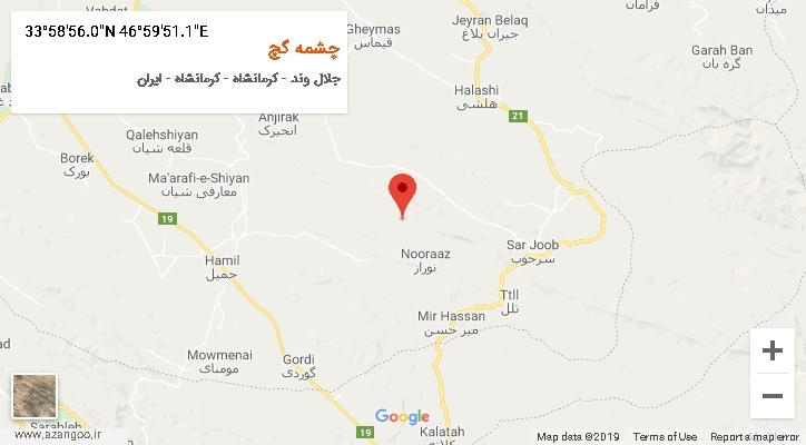 روستای چشمه گچ بر روی نقشه
