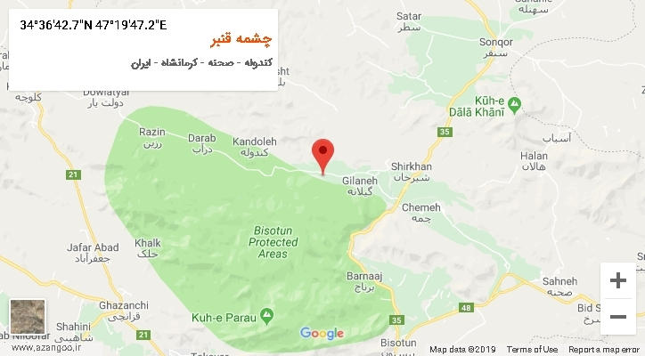 روستای چشمه قنبر بر روی نقشه
