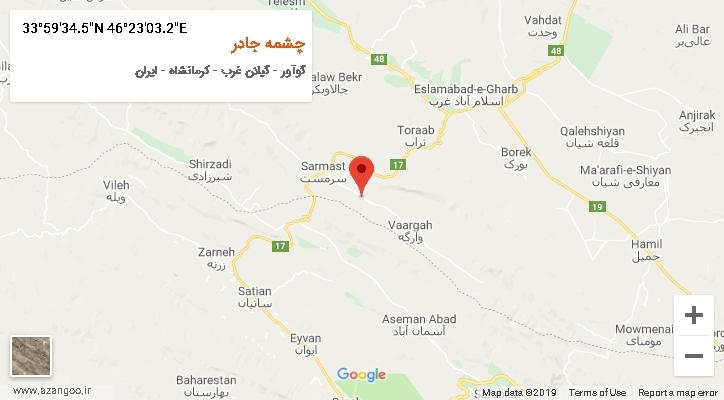 روستای چشمه جادر بر روی نقشه