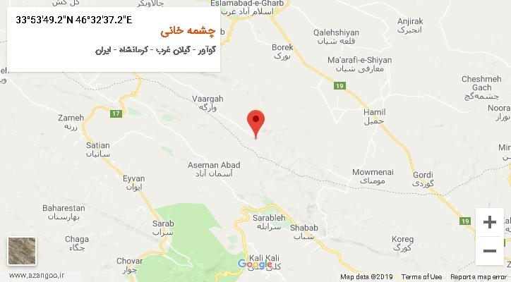 روستای چشمه خانی بر روی نقشه