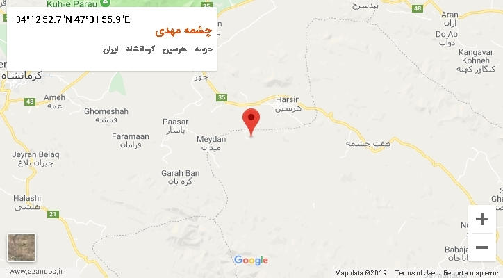 روستای چشمه مهدی بر روی نقشه