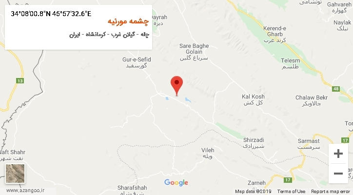 روستای چشمه مورنیه بر روی نقشه