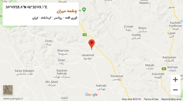 روستای چشمه میران بر روی نقشه