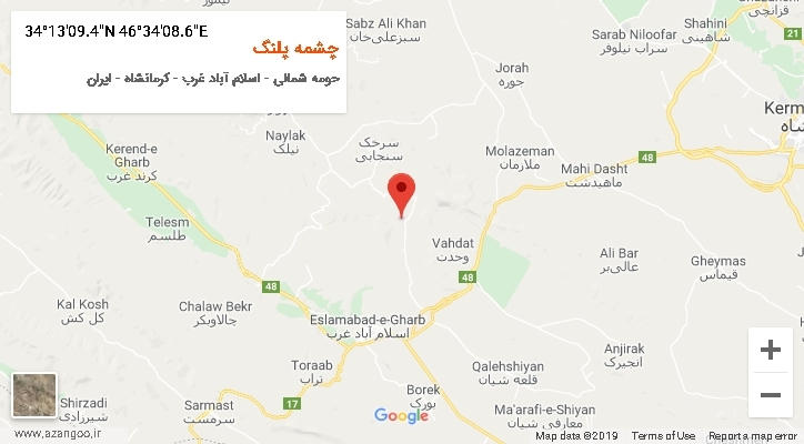 روستای چشمه پلنگ بر روی نقشه