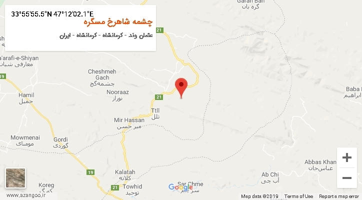 روستای چشمه شاهرخ مسگره بر روی نقشه
