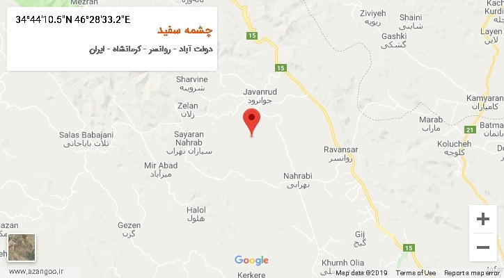 روستای چشمه سفید بر روی نقشه