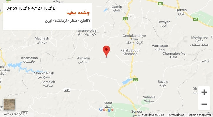 روستای چشمه سفید بر روی نقشه