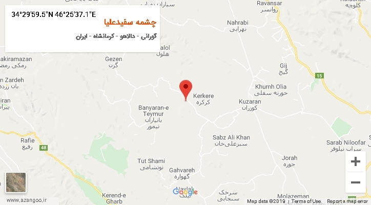 روستای چشمه سفیدعلیا بر روی نقشه