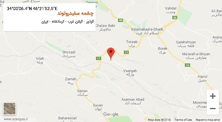 روستای چشمه سفیدروتوند بر روی نقشه