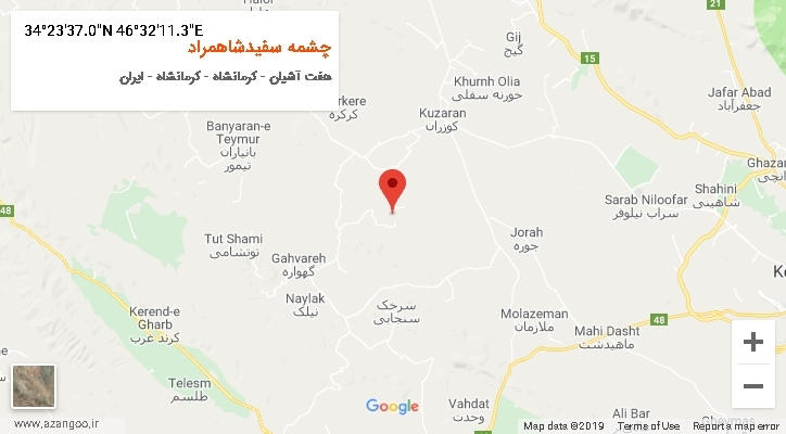 روستای چشمه سفیدشاهمراد بر روی نقشه