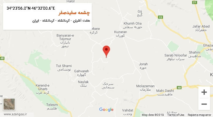 روستای چشمه سفیدصفر بر روی نقشه