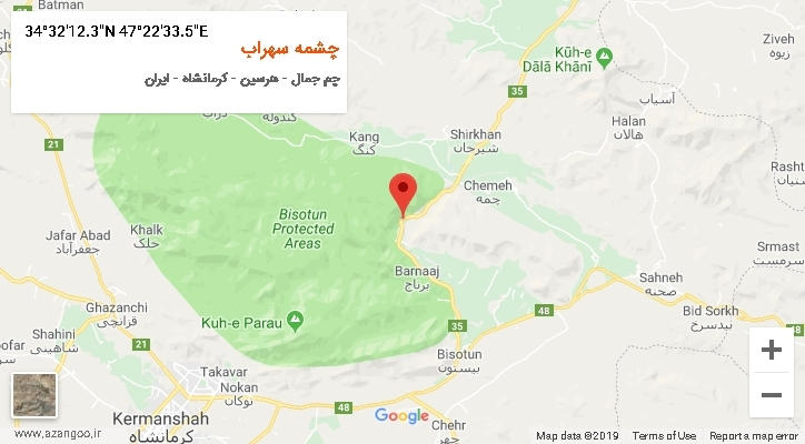 روستای چشمه سهراب بر روی نقشه