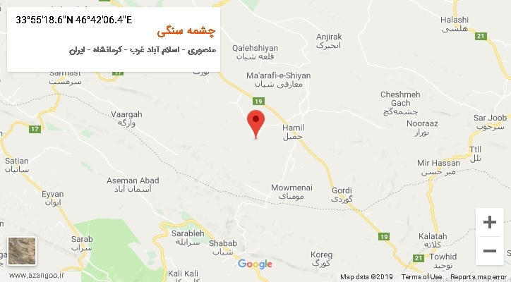 روستای چشمه سنگی بر روی نقشه