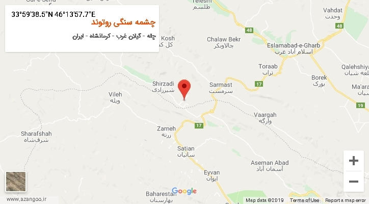 روستای چشمه سنگی روتوند بر روی نقشه