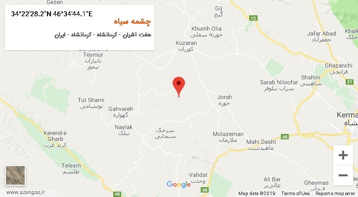 روستای چشمه سیاه بر روی نقشه