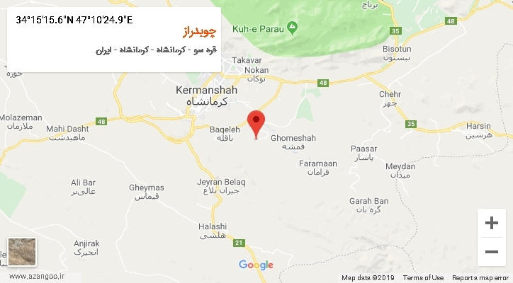 روستای چوبدراز بر روی نقشه