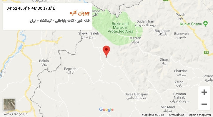 روستای چوپان کاره بر روی نقشه