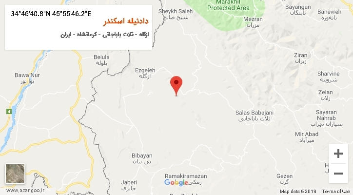 روستای دادنیله اسکندر بر روی نقشه