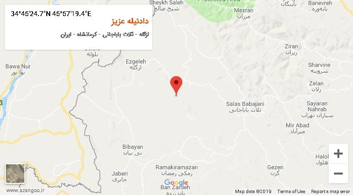 روستای دادنیله عزیز بر روی نقشه