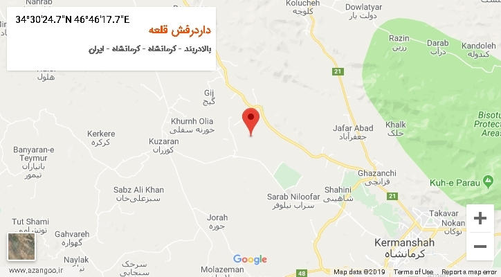 روستای داردرفش قلعه بر روی نقشه