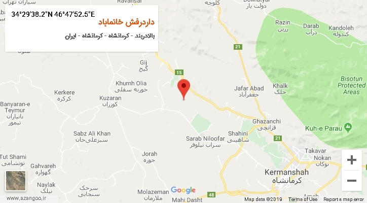 روستای داردرفش خانماباد بر روی نقشه