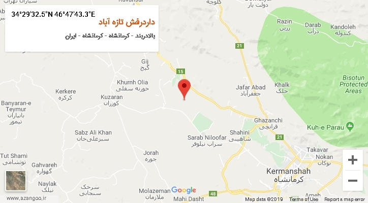 روستای داردرفش تازه آباد بر روی نقشه