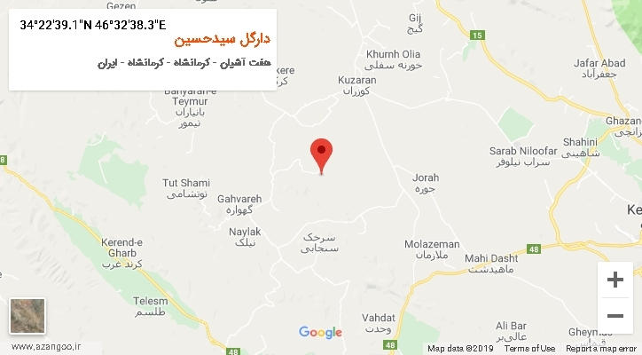 روستای دارگل سیدحسین بر روی نقشه