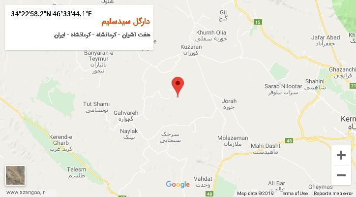 روستای دارگل سیدسلیم بر روی نقشه