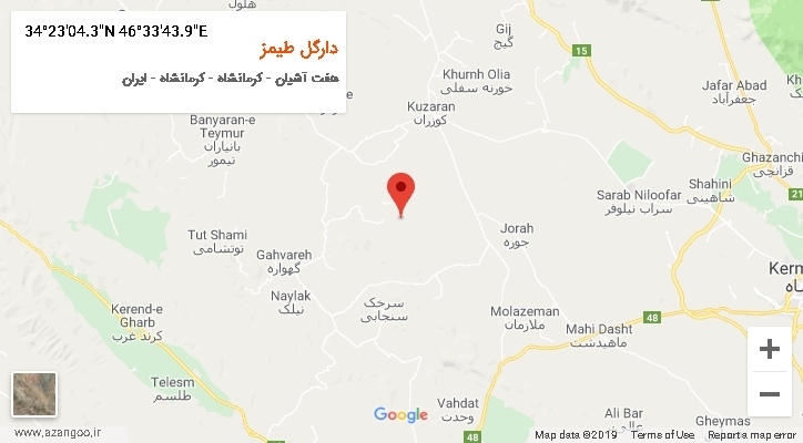 روستای دارگل طیمز بر روی نقشه