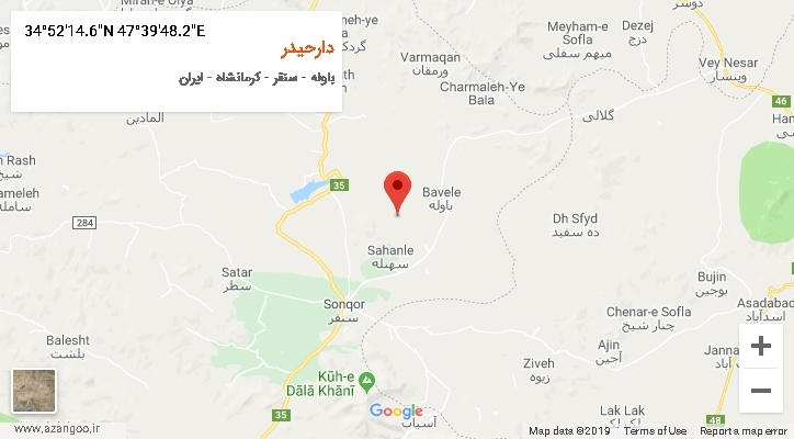 روستای دارحیدر بر روی نقشه
