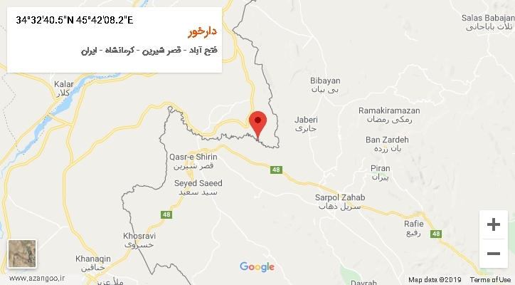 روستای دارخور بر روی نقشه