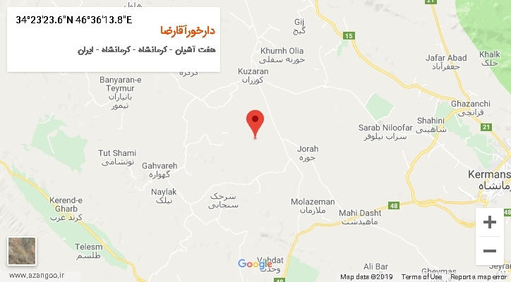 روستای دارخورآقارضا بر روی نقشه