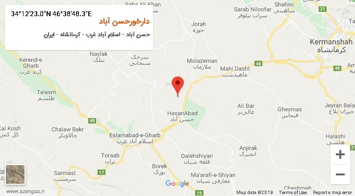 روستای دارخورحسن آباد بر روی نقشه