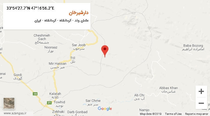 روستای دارشیرخان بر روی نقشه