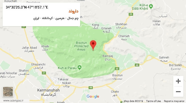 روستای داروند بر روی نقشه