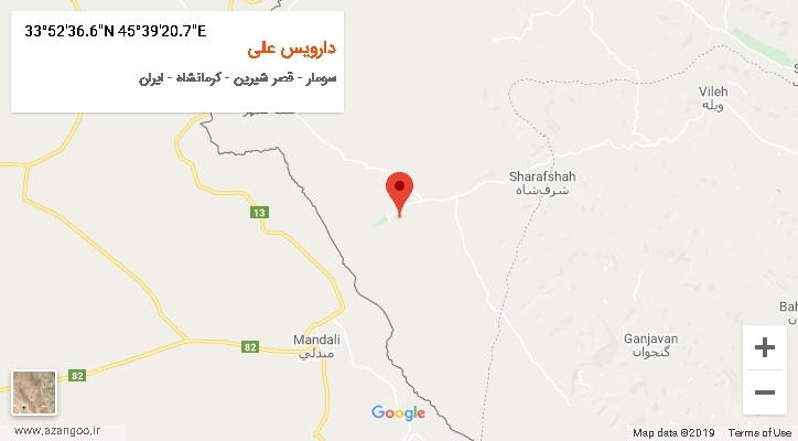 روستای دارویس علی بر روی نقشه