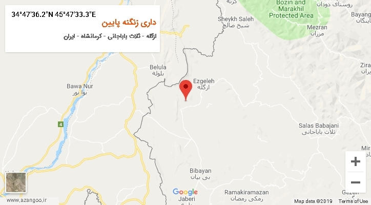 روستای داری زنگنه پایین بر روی نقشه