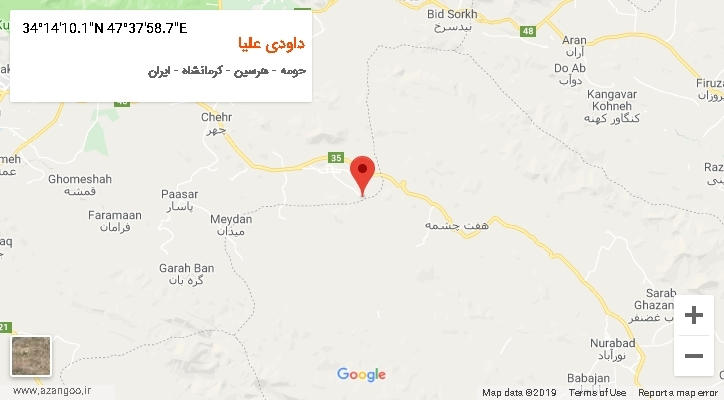 روستای داودی علیا بر روی نقشه